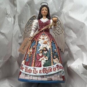 Jim Shore Angel Figurine with Red, Blue, and White Details